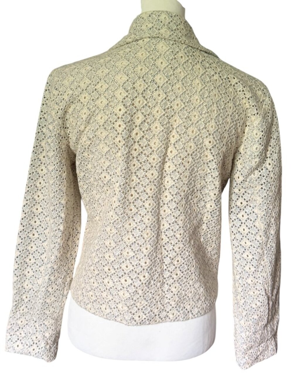 DOLAN Women's Jacket White Blue Size Medium - Picture 4 of 4